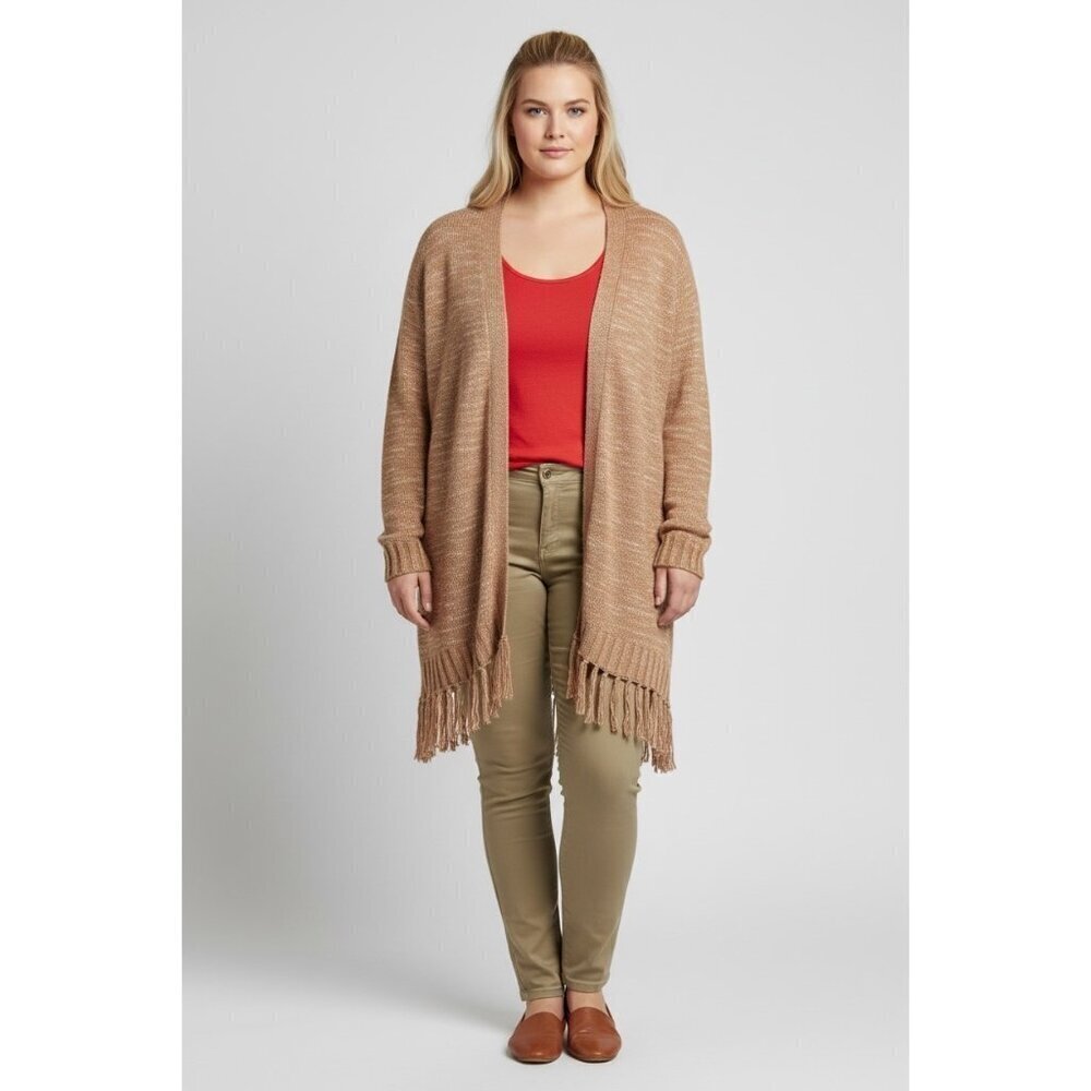 Cato Women's Long Tan Knitted Sweater